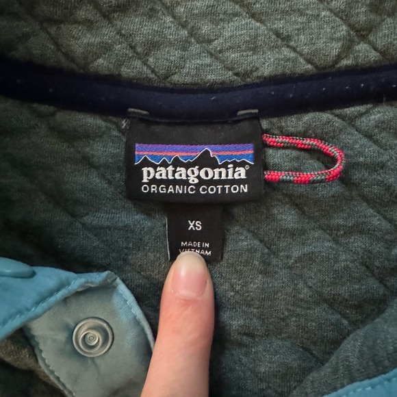 Patagonia Sweater Womens Size XS Green Organic Cotton Quilted Snap T Pullover - Picture 4 of 10